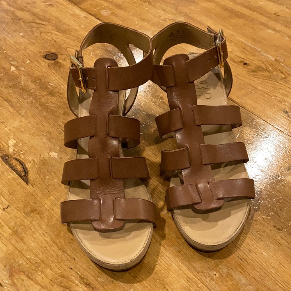 Brown leather Franco Sarto sandals, size 6.5